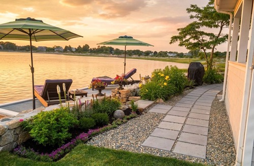 Hull House | Waterfront Beach House w/bay views, hot tub, private beach, bikes, & firepit!