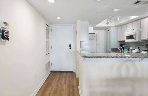 Shelter Cove Condo | Waterfront condo with walkable locale, central AC, washer/dryer, & shared pool