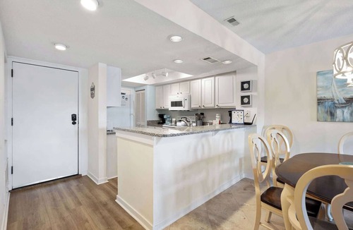 Shelter Cove Condo | Waterfront condo with walkable locale, central AC, washer/dryer, & shared pool