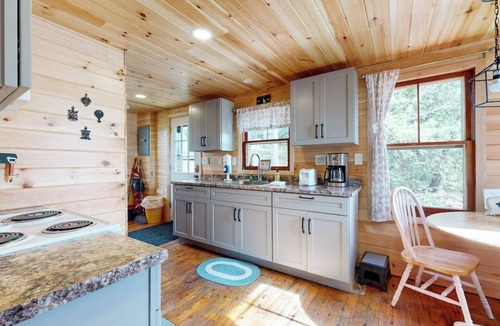 South China Cabin | Waterfront, dog-friendly cabin on China Lake with dock, canoe & firepit