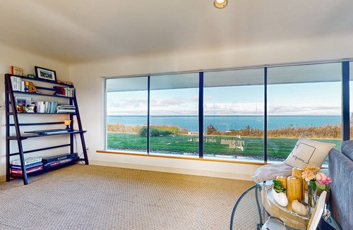 Mains Farm House | Waterfront home with bay and mountain views, beach access, fireplace