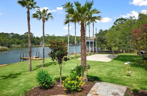 Dickinson House | Waterfront oasis with private pool, game room, fire pit and volleyball court