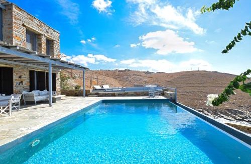 Pisses Villa | Waterfront villa "Afros" with a pool, direct access to the sea and a small beach