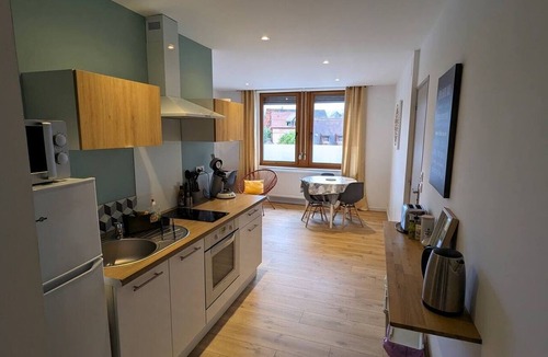 Soultz-Haut-Rhin Apartment | Welcome to Gîte Le Muguet, a 56 m² haven combining modern amenities with absolute comfort. Whether you're traveling for business or on holiday along the Wine Route, enjoy a turnkey stay at the foot of the Vosges Mountains.