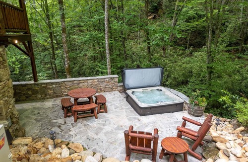 Tuckasegee Cabin | Whispering Forest - Luxury, Custom Mountain Cabin with a Private Waterfall and a Hot Tub!