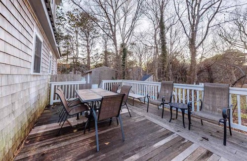 East Chop House | Wonderful three-story home with lovely decks, firepit, fast WiFi & washer/dryer