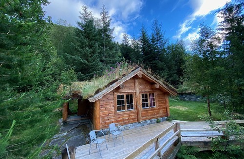 Hoyanger Cabin | Wooden cabin with grass roof, sleeps 2-5 people., Self catering. Open fire place