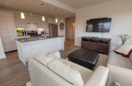 Saanich West Condo | WOW! Floor to Ceiling Windows, Mountain And Lake Views
