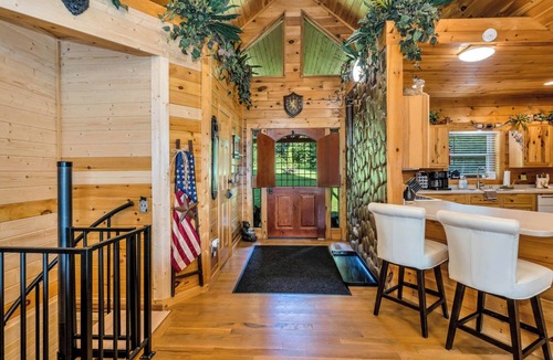 Grassy Creek House | Wraparound Views and Forest Feels with Game Room and Pool Table