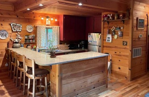 Rhododendron Cabin | Zigzag Chalet- Peaceful Pet-friendly Cabin with Hot tub, Fireplace, and Pool