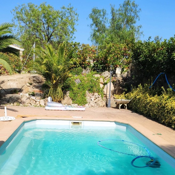 a house with a pool