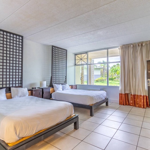 Accessible Ground Floor Little Harbor Room | 2 Queen Beds | Kitchenette | Resort Access | Sleeps 4