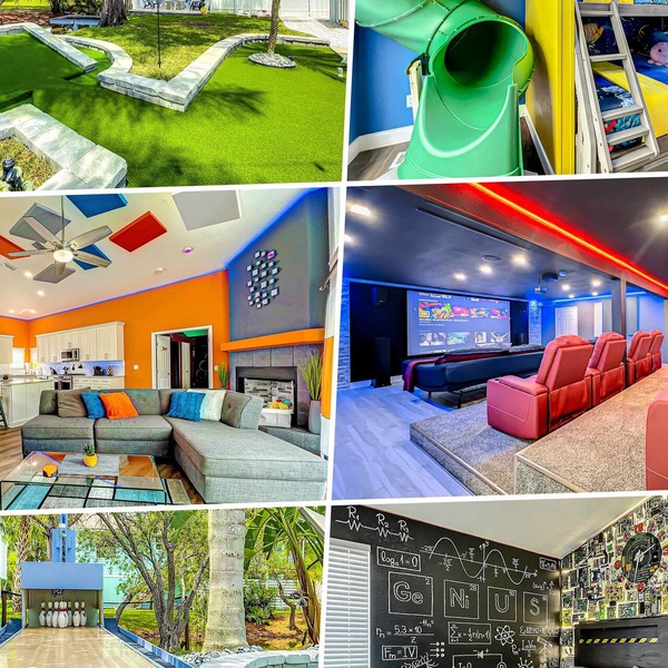 Amenity Paradise! Theater, Game-room, Mini Golf, Outdoor Bowling & Hot Tub!