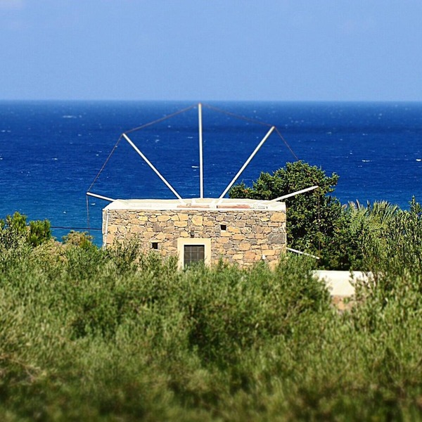 An authentic stone Cretan windmill