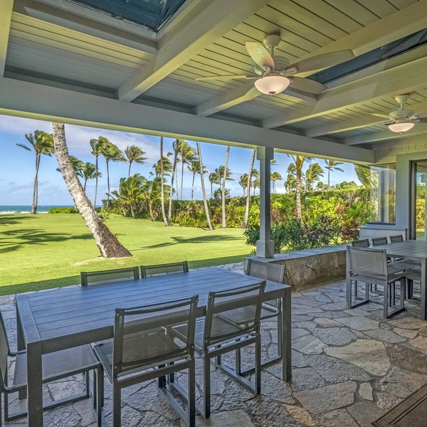 Beach Front. Dolphin House. Hanalei Bay, Kauai.