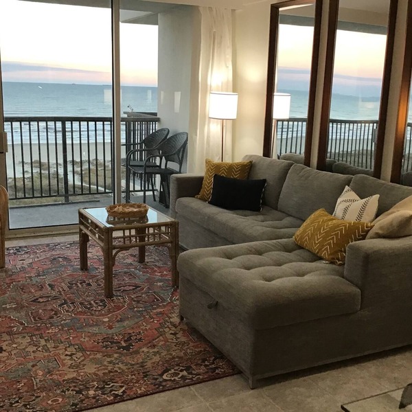 Beachfront condo on East Beach. Gulf, bay views. EV charger. Full kitchen, wifi.