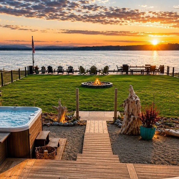 Beachfront Estate with Hot Tub and EV Charger