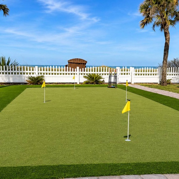 Beachfront Villa with Heated Pool Mini Golf Fire Pit and SpaceX Views