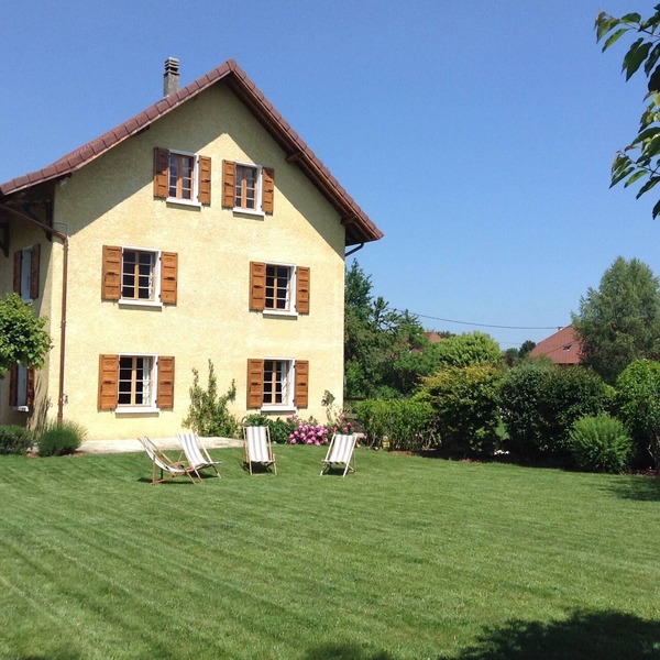 Beautiful family home , big lawned garden with stunning views across mountains.