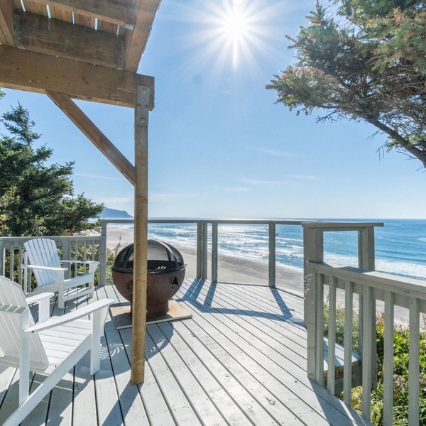 Beautiful oceanfront home with sweeping views, multiple decks, and pet friendly