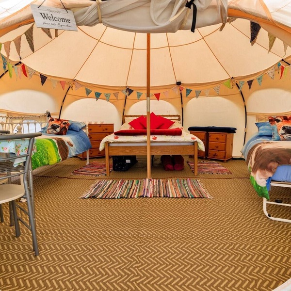 Bell Tent in Devon with Countryside Views