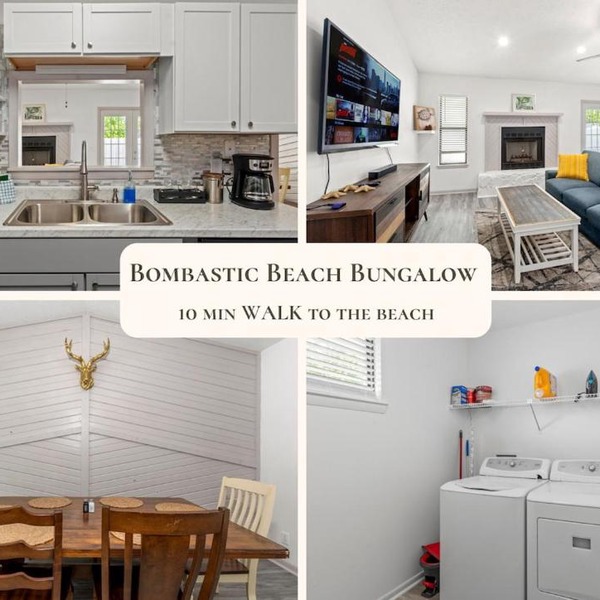 Bombastic Beach Bungalow, 10 Min WALK to the Beach
