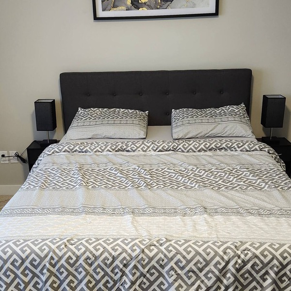 Budget Friendly Master bedroom Equipped with full Furniture in brand new home.