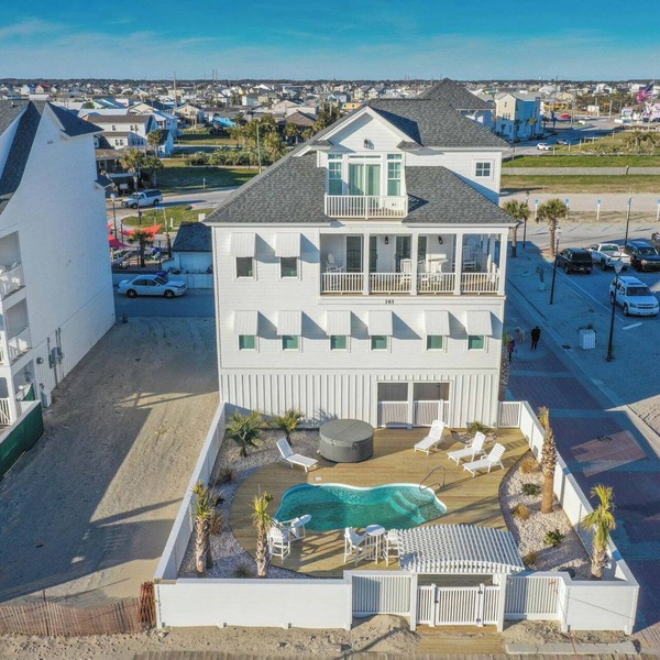 Captains Choice , is a beachfront 5 bdrm/5.5bth vacation home right on Atlantic Beach. Enjoy spacious living, a fully equipped kitchen, stunning ocean views, private pool & hot tub. Walk to food, drinks & music. Off-season pool heating avail.