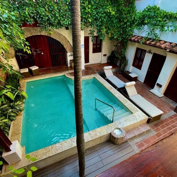 "Casa Bugó old within the historic district of Cartagena de Indias"