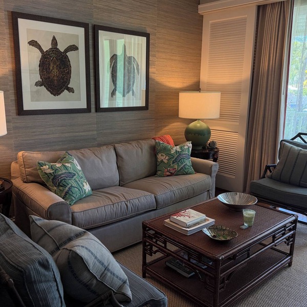 Charming Suite with updated Living Room, king bed, WiFi, and a Fresh Water Pool.