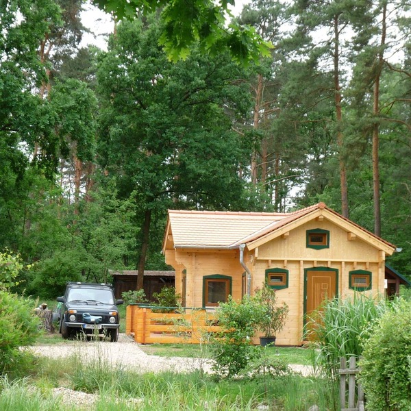 Comfortable log house in the forest community of Borkheide