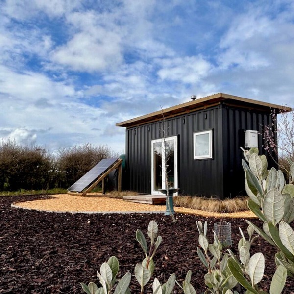 Cosy tiny container cabin. Fully Off-grid experience