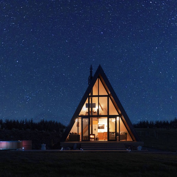 Cozy A Frame Cabin located on a working sheep and beef farm with hot tub