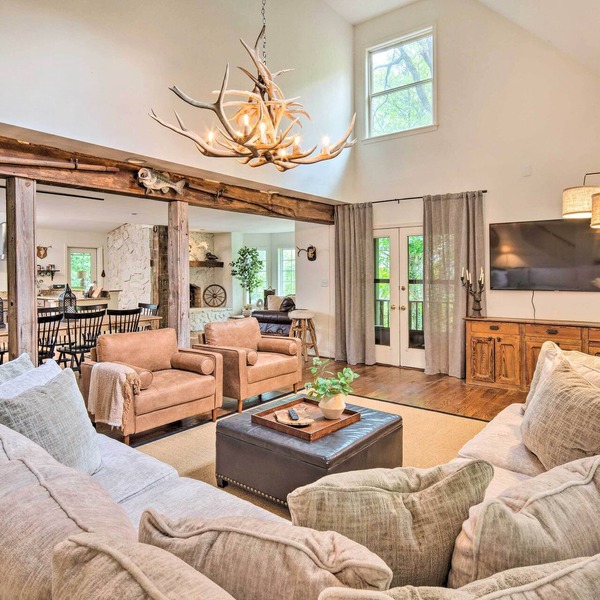 Deck w/Fireplace: Pet-friendly Lake Lure Retreat
