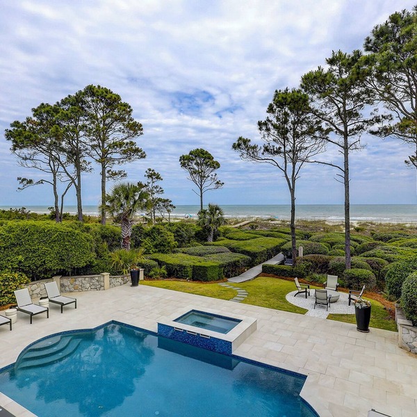 Direct OCEANFRONT Updated Six Bedroom Sea Pines Home w/Private Pool & Spa!