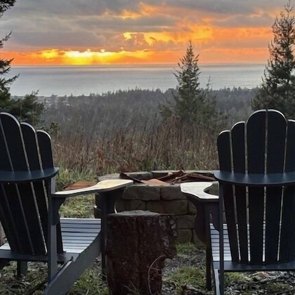 Dog-friendly cabin tucked Into the trees with WiFi, washer/dryer, & ocean views