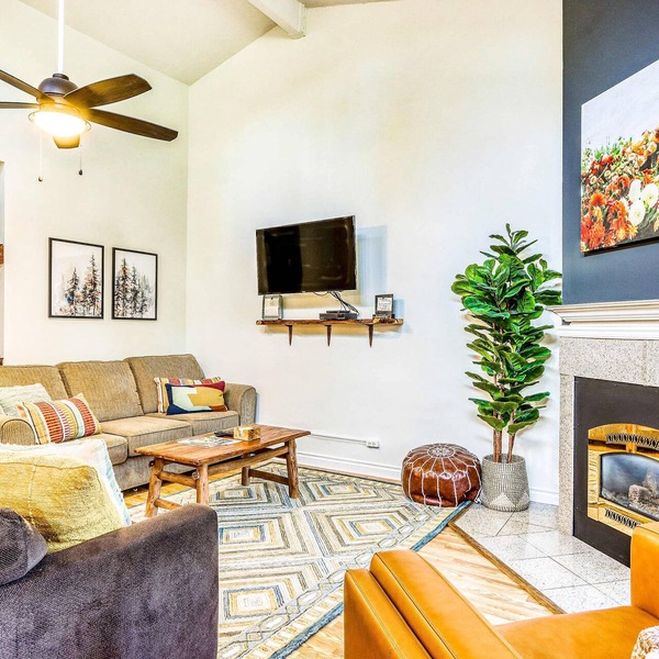 Dog-Friendly Condo Steps from the Village with Balcony, WiFi & Gas Fireplace