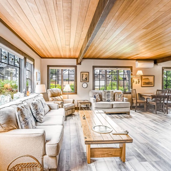 Dog-friendly, oceanfront home just a stroll from the beach and shopping & dining