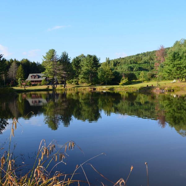 DREAM LOG CABIN 110 Acres/Hot Tub/5 Minutes to the slopes/pond/river/internet