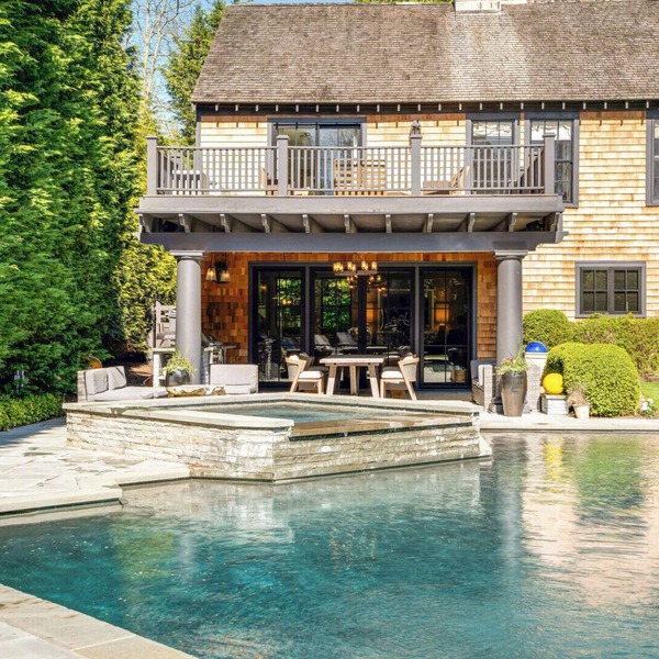 Elegantly designed farmhouse; open and bright living that exudes relaxation.