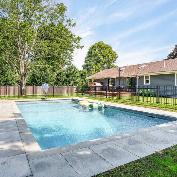 Elevated North Fork Escape with Chic Interiors and Private Poolside Oasis -.