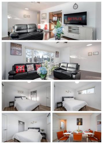 Executive family House New Air conditioner 19 minutes YYC 5 minutes Chinook Mall Walk to C Train Free Banff Park Pass 4 Bed rooms 4Queen Bed plus kids play Room