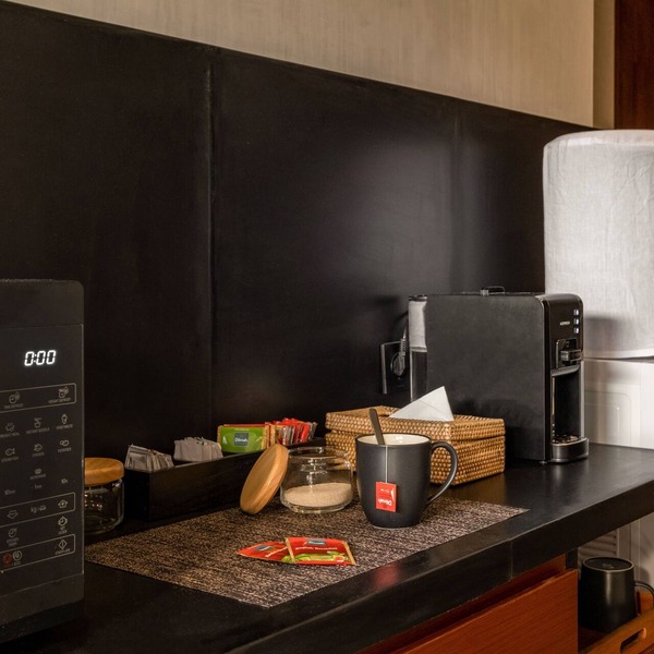 Experience the perfect blend of natural elements and modern design in this room
