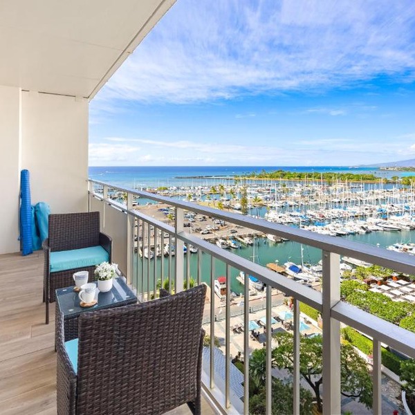 Fully Remodeled Ilikai with Ocean & Marina Views