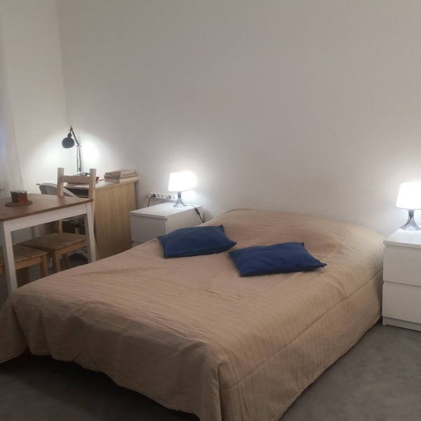 Garden-facing studio in Grenoble's lower town center