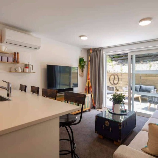Hillside Villa 2 – Modern 2BR Walk to Town & A/C