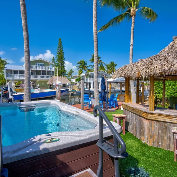 Key Largo Canalfront Home w/Boat Lift, Swim Spa, Tiki Hut & Game Room