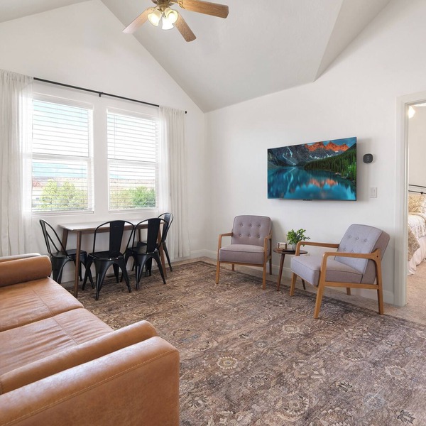 Kick back in this comfortable 2-bedroom casita with two king beds, full kitchen, TV, & Laundry unit