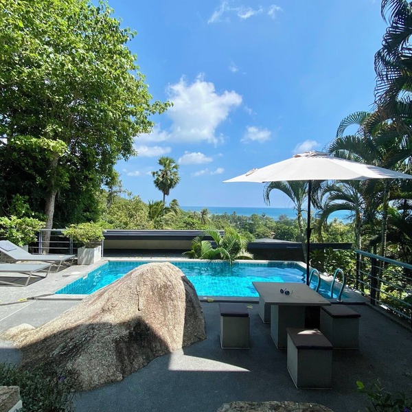 Ko Samui Sea View Pool villa Paris, with car, just 400m to the Beach