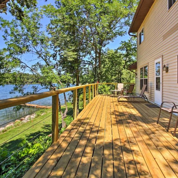 Lakefront Brandon Home with Fire Pit, Deck and Dock!
